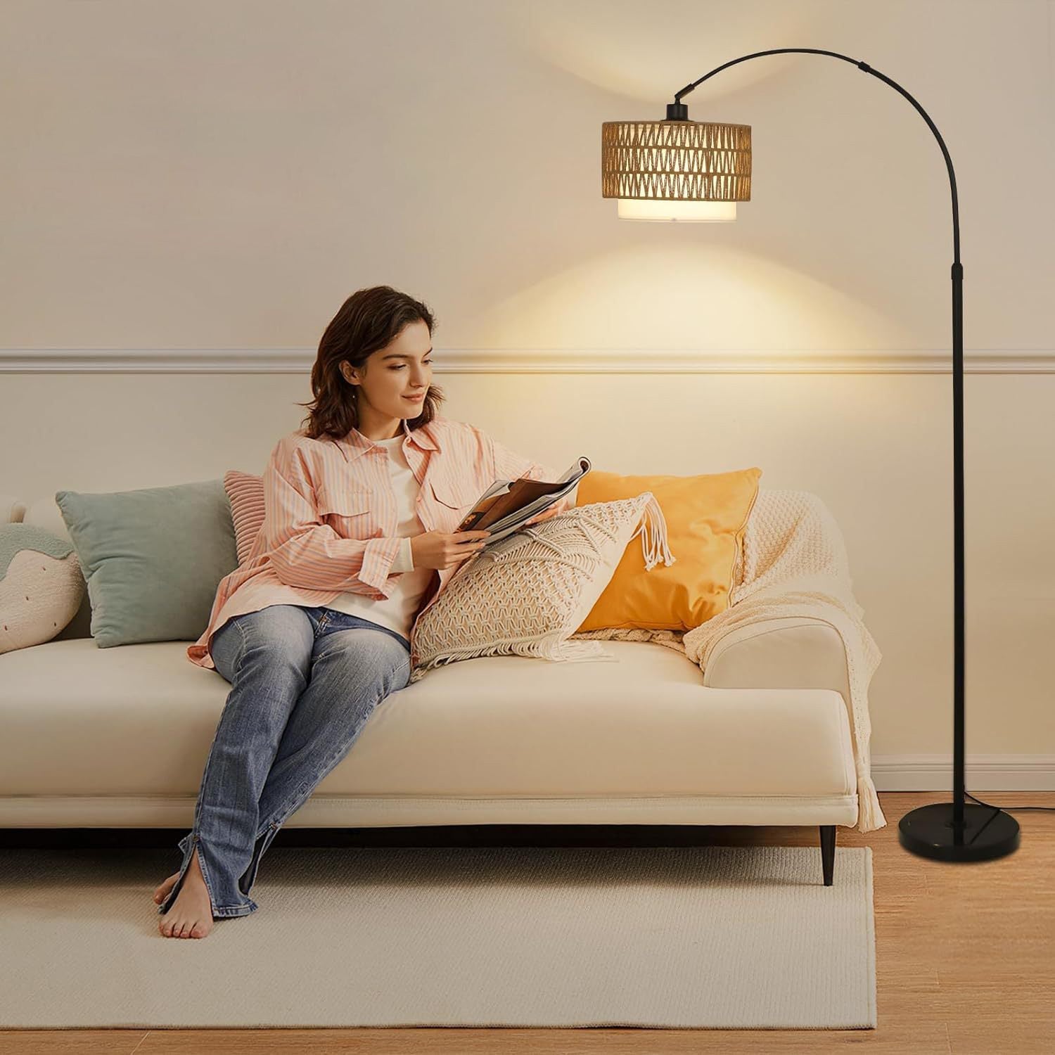 Traditional Beige Floor Lamp