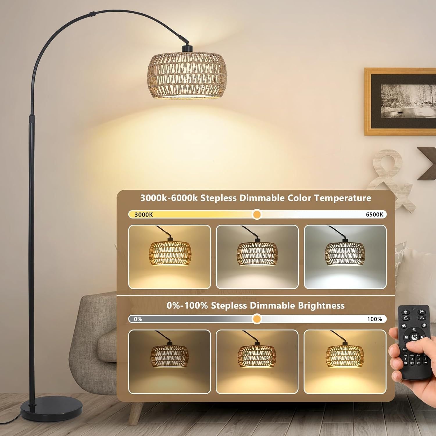 Traditional Beige Floor Lamp