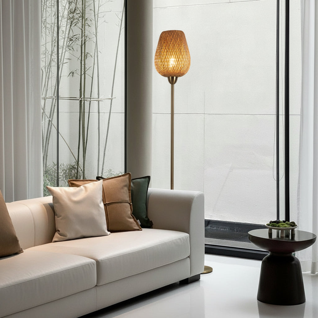 Contemporary Beige Floor Lamp