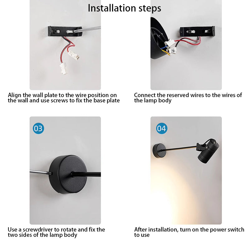 Modern Waterproof Aluminum Iron Adjustable Cylinder Wall Light