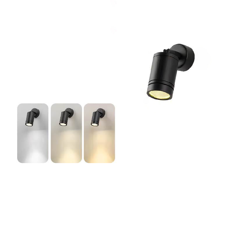 Modern Waterproof Aluminum Iron Adjustable Cylinder Wall Light