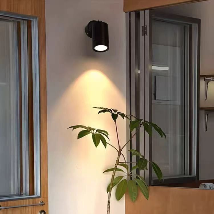 Modern Waterproof Aluminum Iron Adjustable Cylinder Wall Light