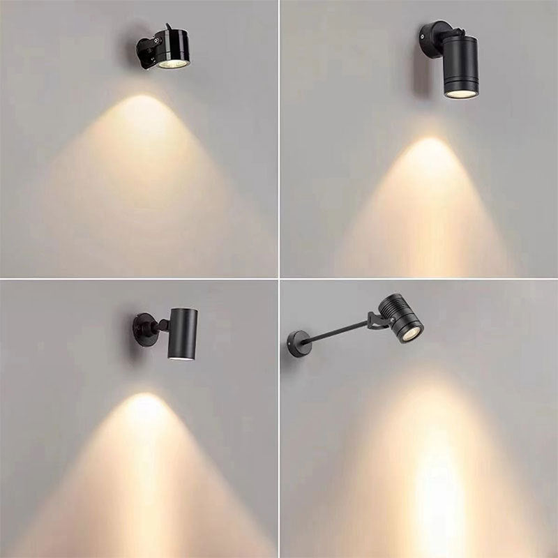 Modern Waterproof Aluminum Iron Adjustable Cylinder Wall Light