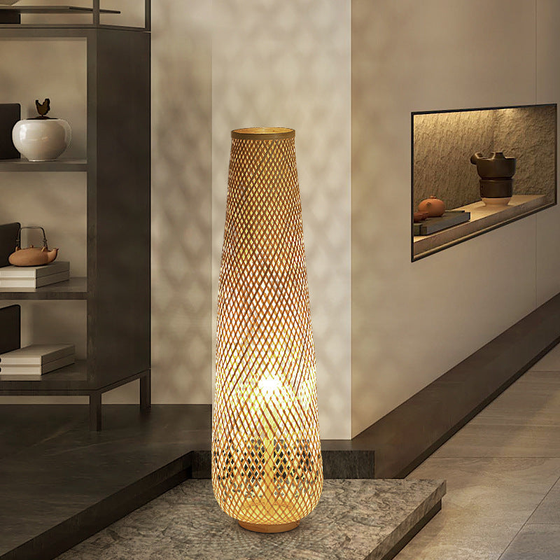 Contemporary Bamboo Floor Lamp
