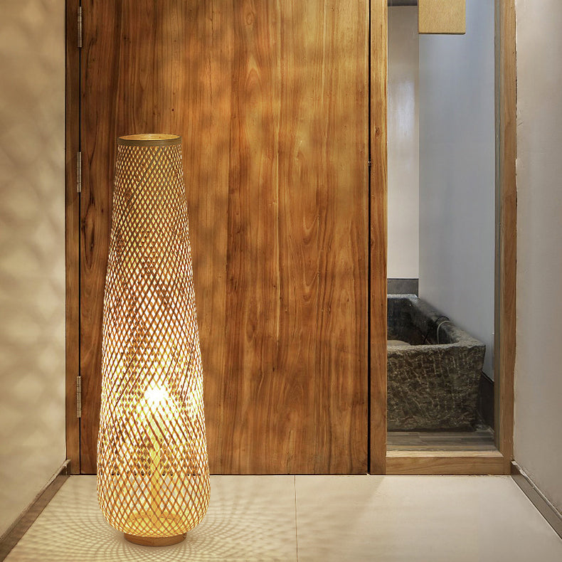 Contemporary Bamboo Floor Lamp