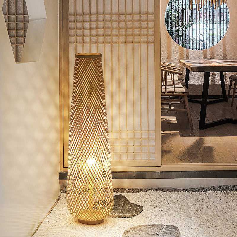 Contemporary Bamboo Floor Lamp