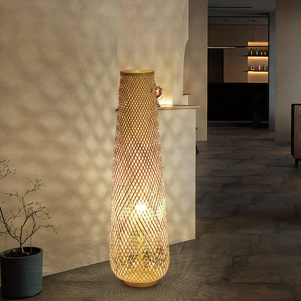 Contemporary Bamboo Floor Lamp
