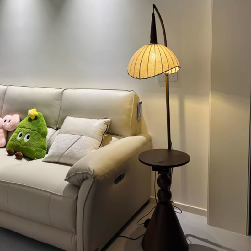 Retro Walnut Floor Lamp