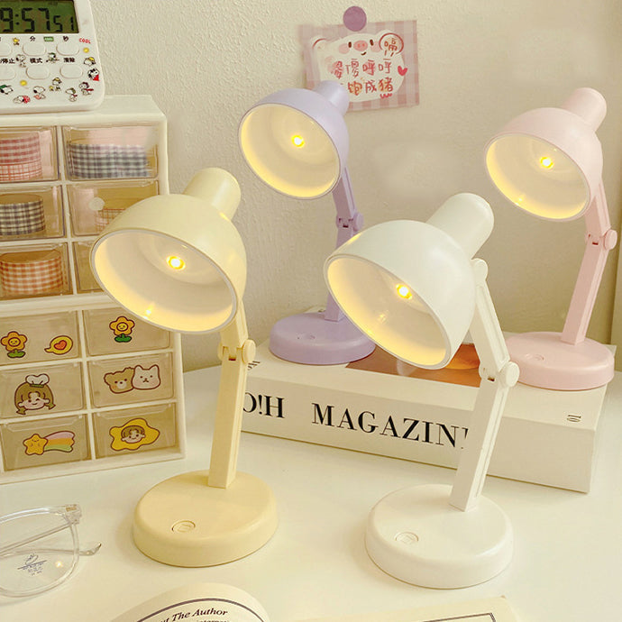 Modern Simplicity ABS Battery Foldable Round LED Desk Lamp