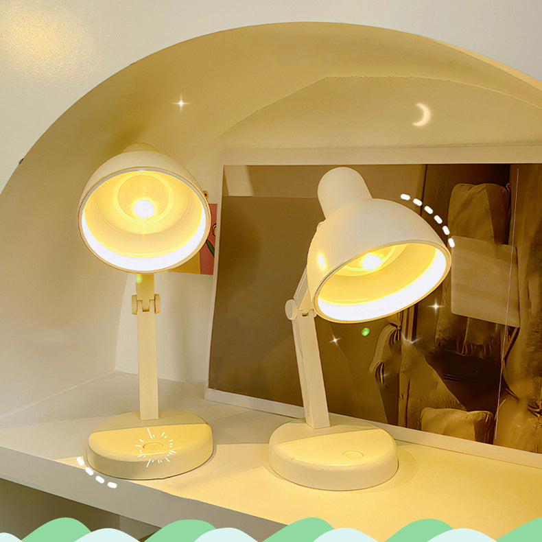 Modern Simplicity ABS Battery Foldable Round LED Desk Lamp