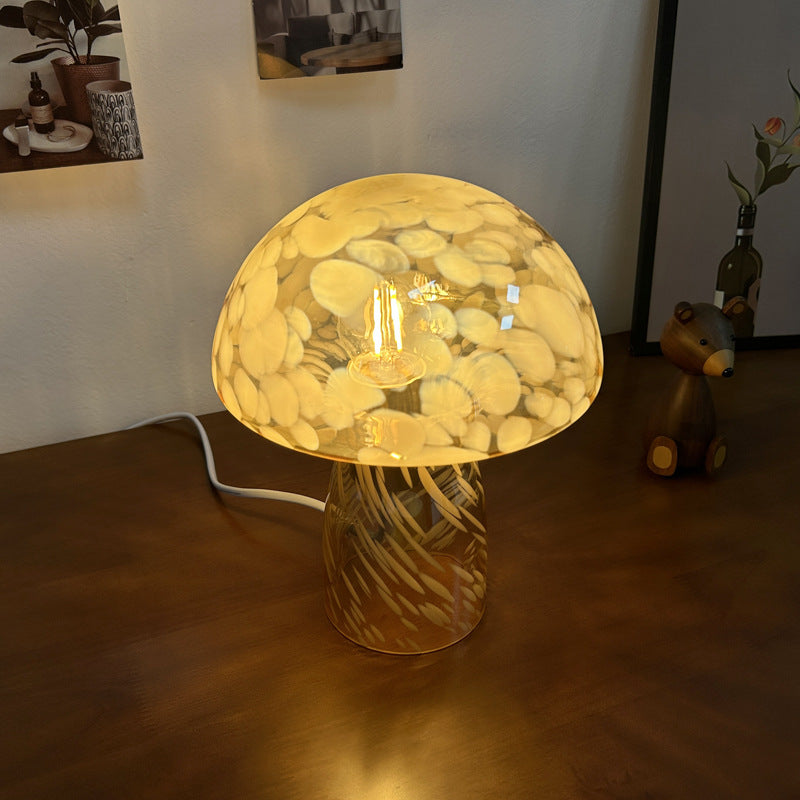 Modern Art Deco Glass Mushroom Dome 1-Light Wall Sconce