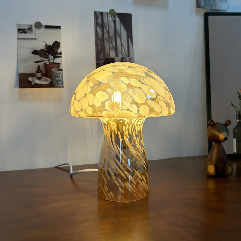 Modern Art Deco Glass Mushroom Dome 1-Light Wall Sconce
