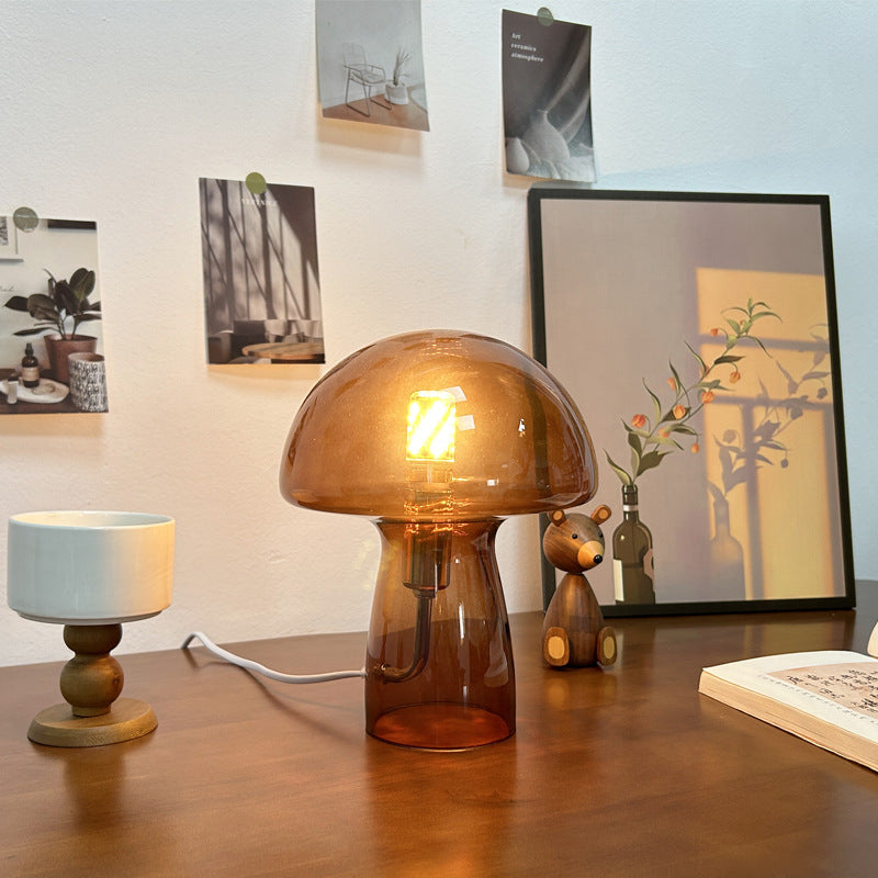 Modern Art Deco Glass Mushroom Dome 1-Light Wall Sconce