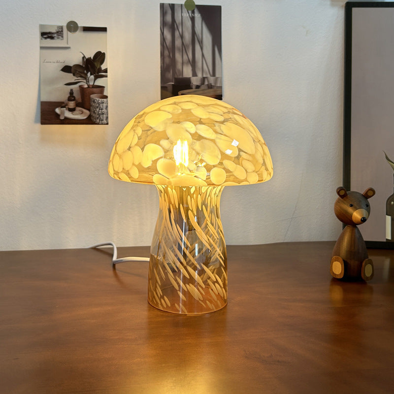 Modern Art Deco Glass Mushroom Dome 1-Light Wall Sconce