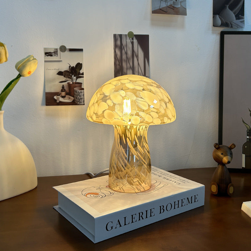 Modern Art Deco Glass Mushroom Dome 1-Light Wall Sconce