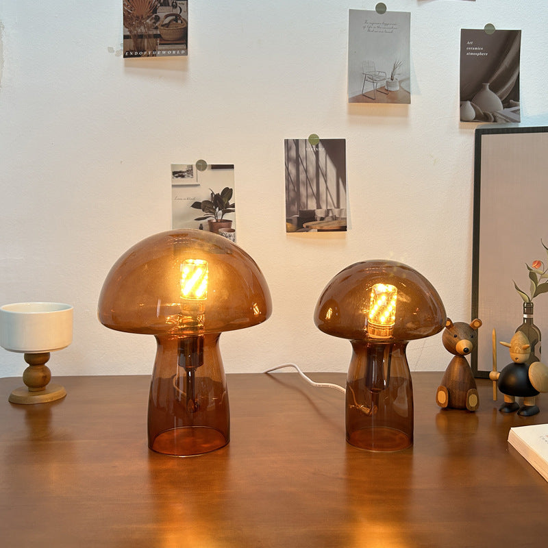 Modern Art Deco Glass Mushroom Dome 1-Light Wall Sconce