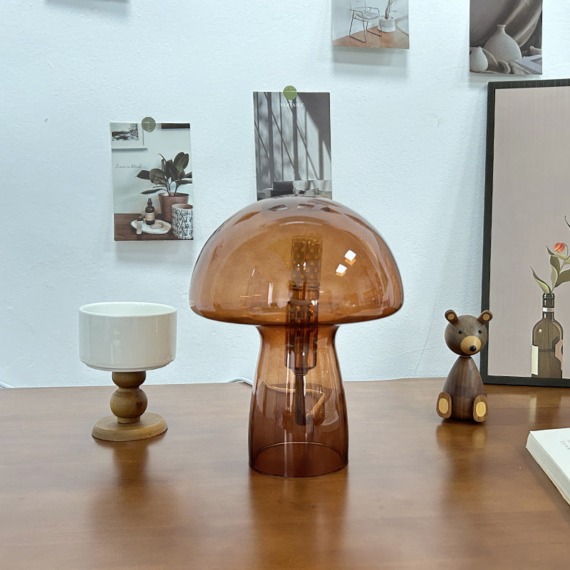 Modern Art Deco Glass Mushroom Dome 1-Light Wall Sconce