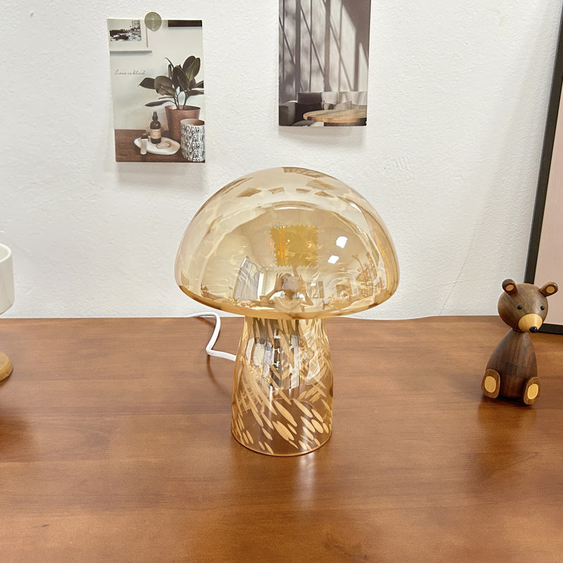 Modern Art Deco Glass Mushroom Dome 1-Light Wall Sconce