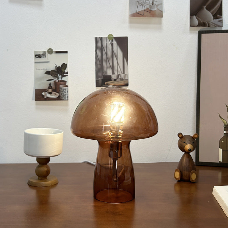 Modern Art Deco Glass Mushroom Dome 1-Light Wall Sconce