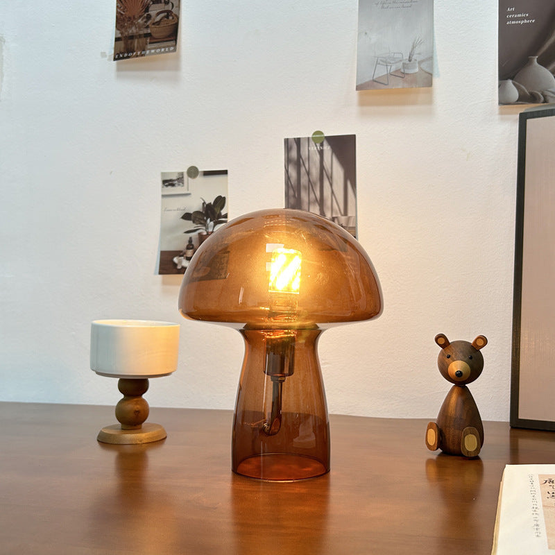 Modern Art Deco Glass Mushroom Dome 1-Light Wall Sconce