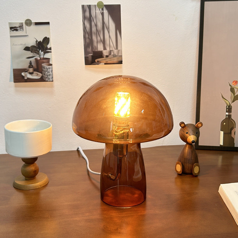 Modern Art Deco Glass Mushroom Dome 1-Light Wall Sconce
