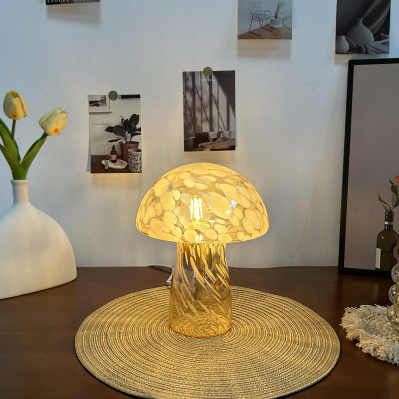Modern Art Deco Glass Mushroom Dome 1-Light Wall Sconce