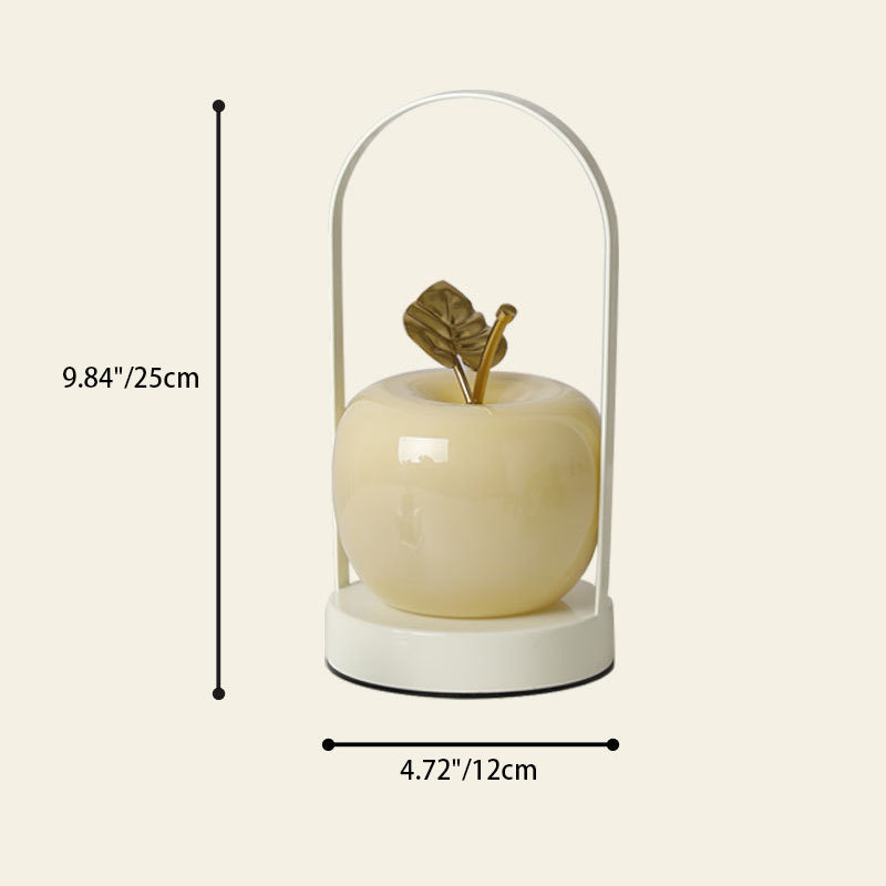 Creative Rechargeable Iron Glass Apple Portable Table Lamp
