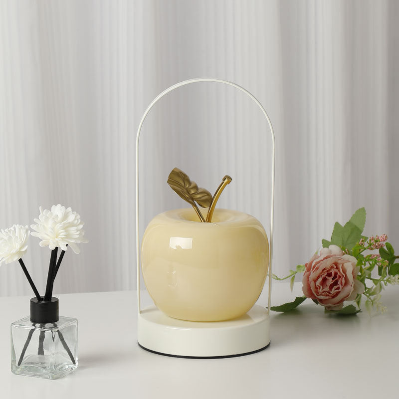 Creative Rechargeable Iron Glass Apple Portable Table Lamp