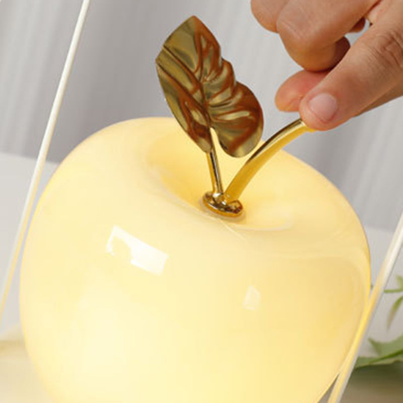 Creative Rechargeable Iron Glass Apple Portable Table Lamp