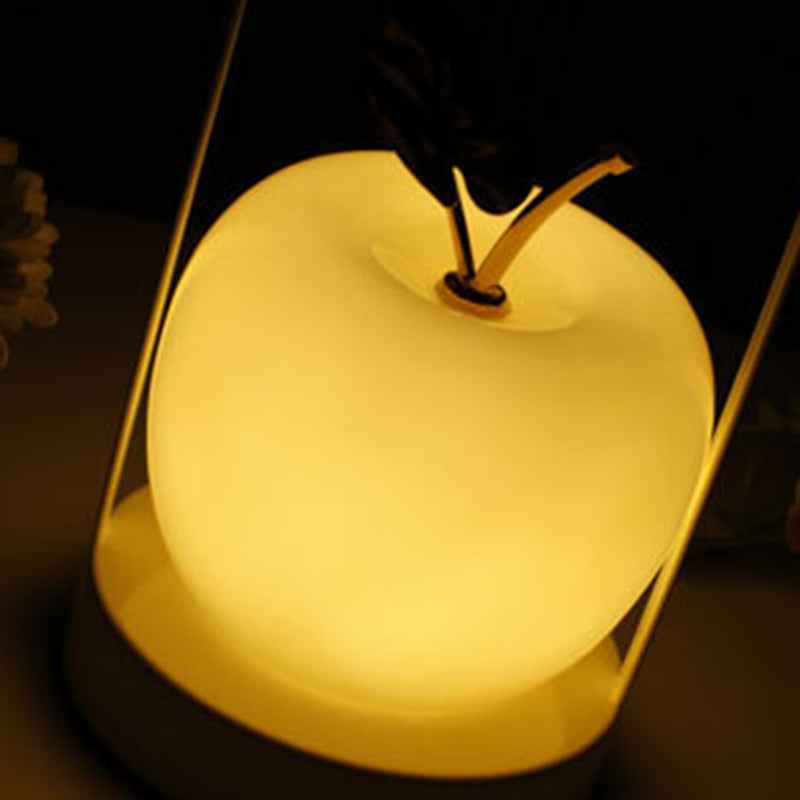 Creative Rechargeable Iron Glass Apple Portable Table Lamp