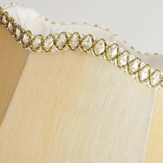 Retro Wood Fabric Drum 1-Light Table Lamp