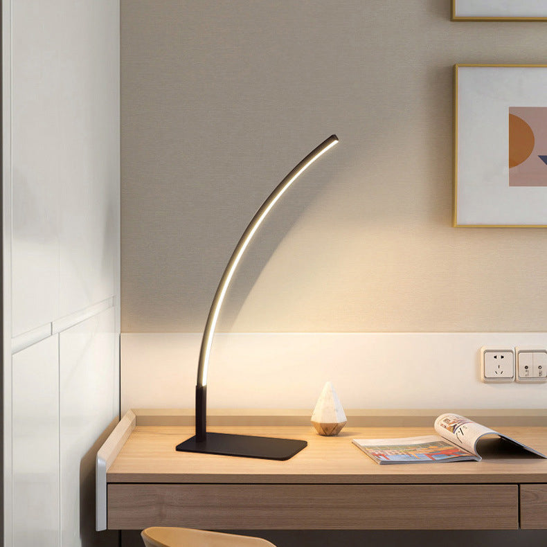 Modern Minimalist USB Curved Iron Aluminum LED Desk Lamp