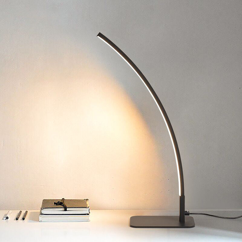 Modern Minimalist USB Curved Iron Aluminum LED Desk Lamp