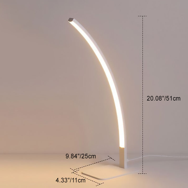Modern Minimalist USB Curved Iron Aluminum LED Desk Lamp