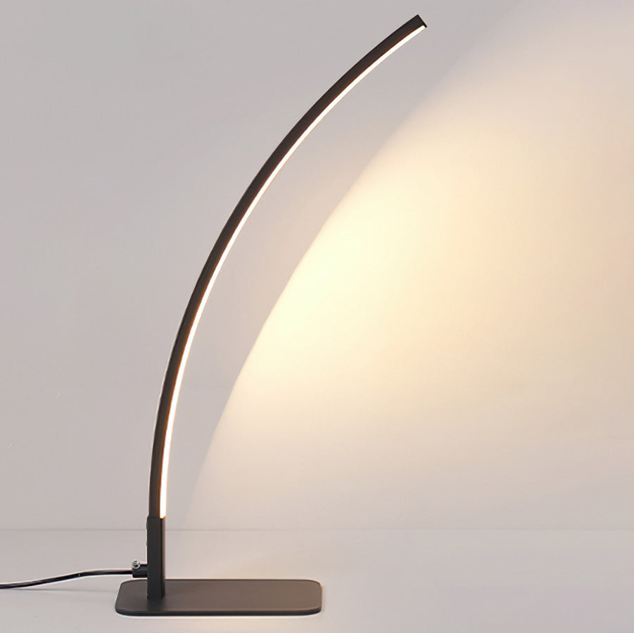Modern Minimalist USB Curved Iron Aluminum LED Desk Lamp