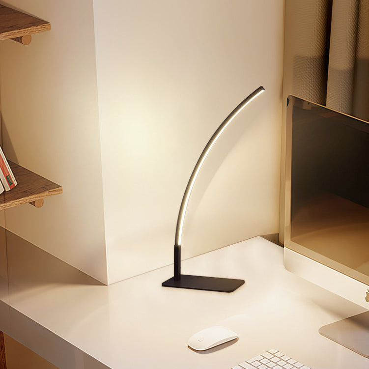Modern Minimalist USB Curved Iron Aluminum LED Desk Lamp