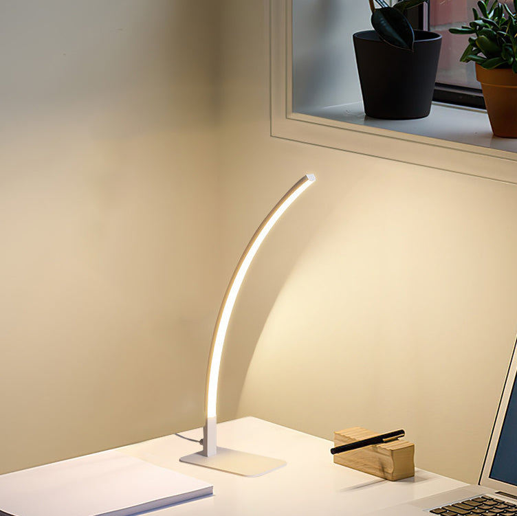 Modern Minimalist USB Curved Iron Aluminum LED Desk Lamp
