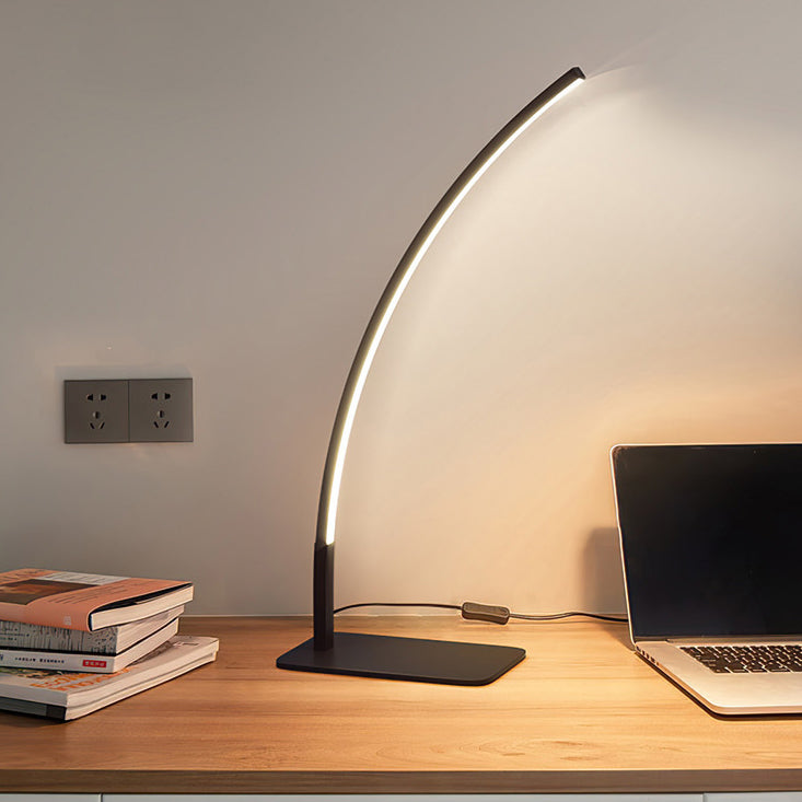 Modern Minimalist USB Curved Iron Aluminum LED Desk Lamp