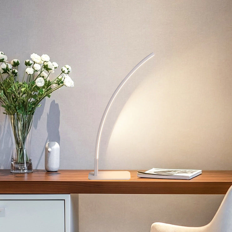 Modern Minimalist USB Curved Iron Aluminum LED Desk Lamp
