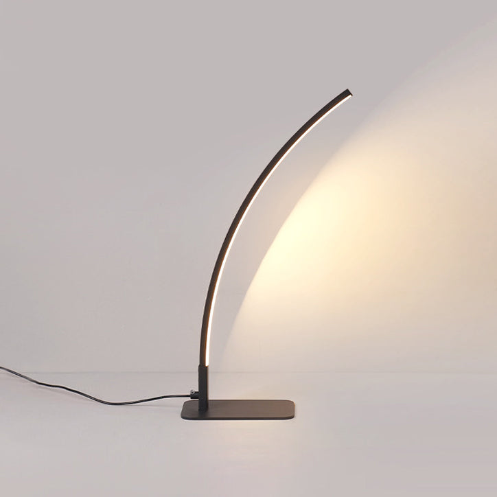Modern Minimalist USB Curved Iron Aluminum LED Desk Lamp