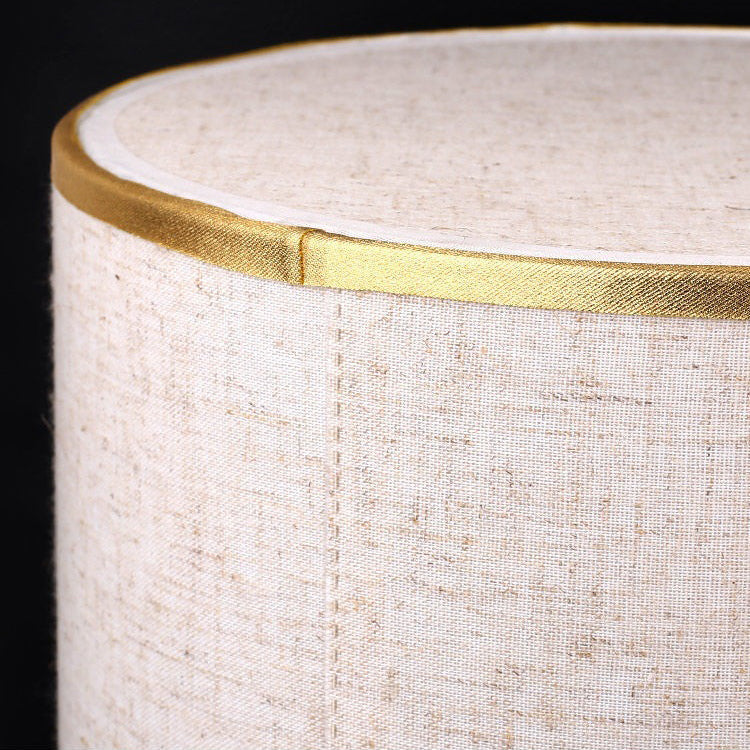 Modern Retro Fabric & Metal Cylinder Table Lamp Table Lamp