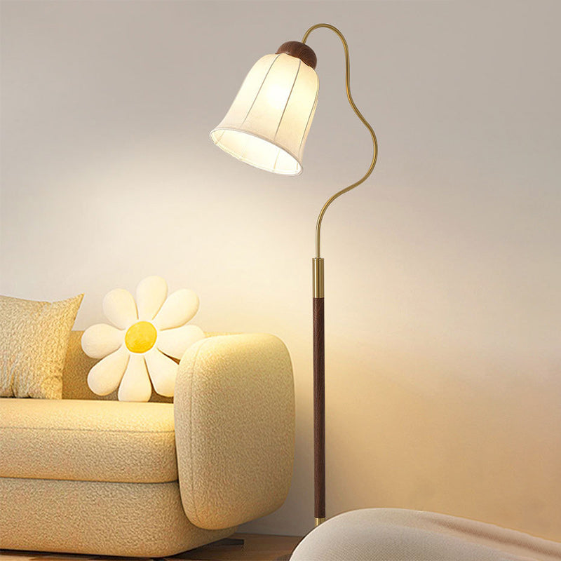 French Walnut Floor Lamp