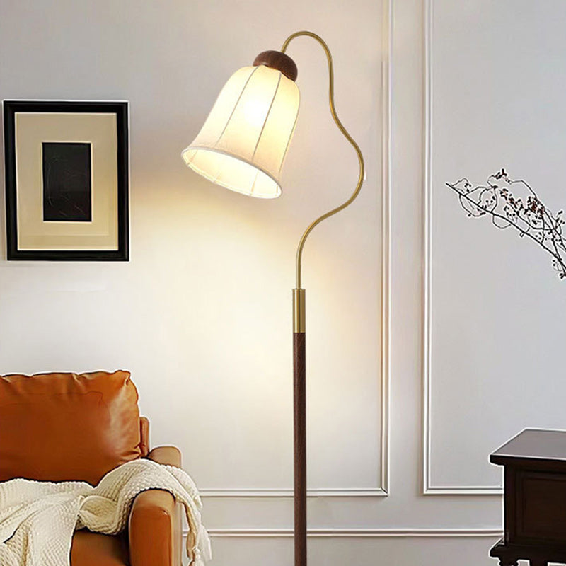 French Walnut Floor Lamp