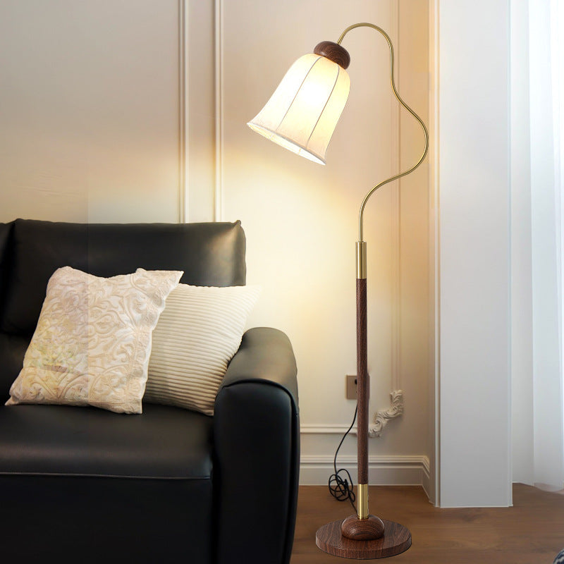 French Walnut Floor Lamp