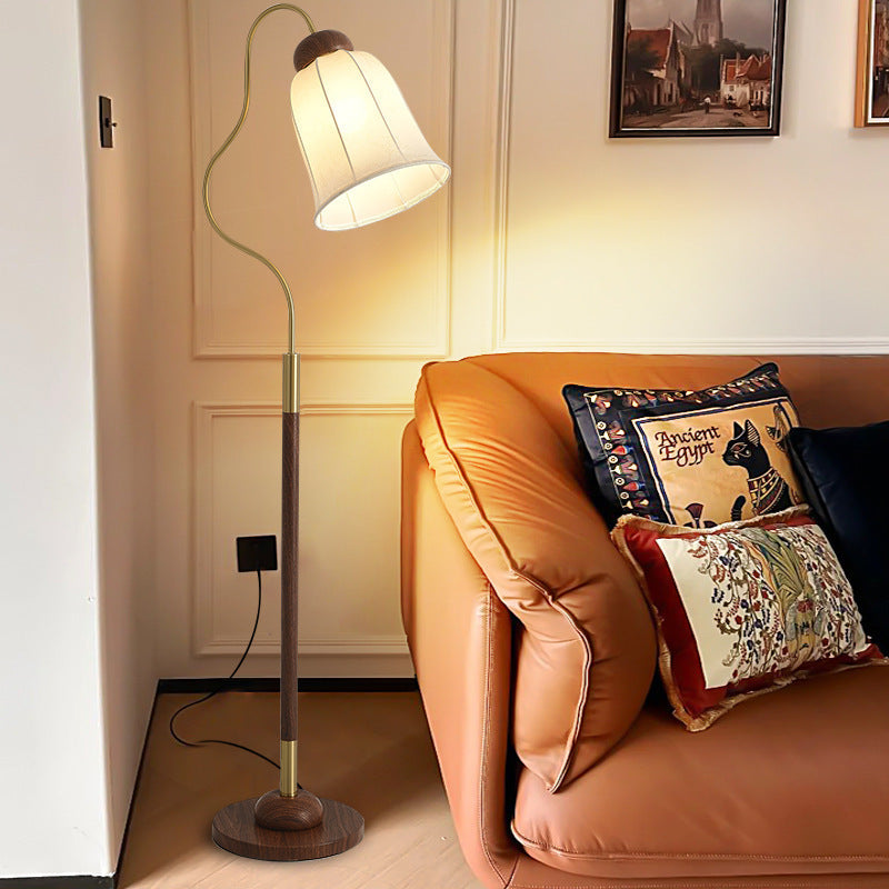 French Walnut Floor Lamp