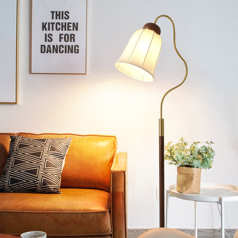 French Walnut Floor Lamp