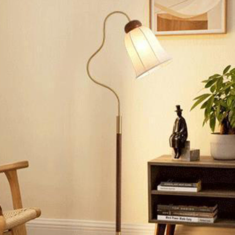 French Walnut Floor Lamp