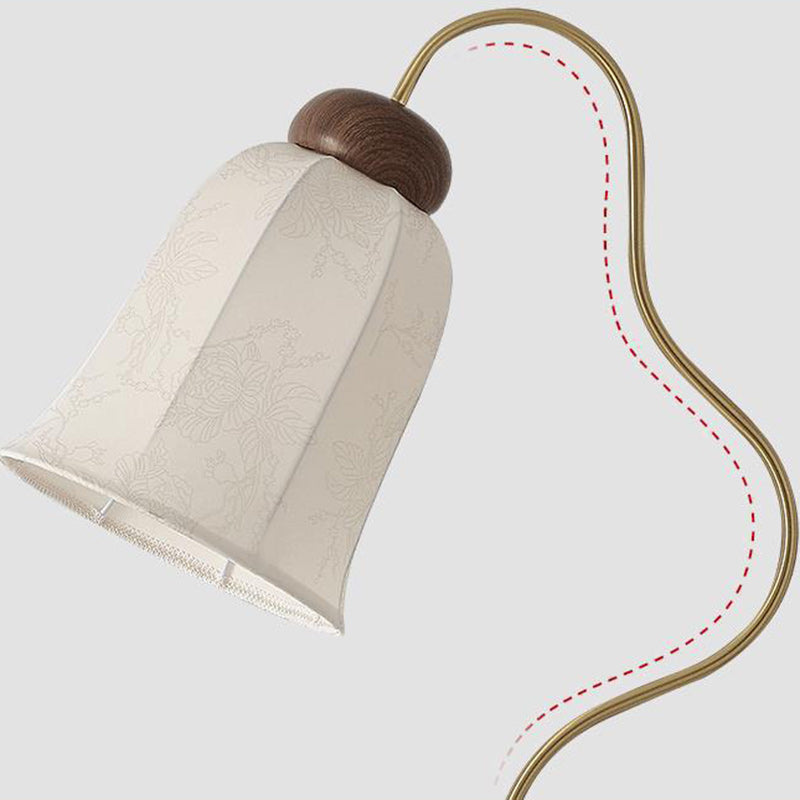 French Walnut Floor Lamp