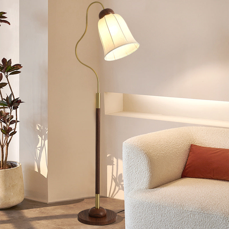 French Walnut Floor Lamp