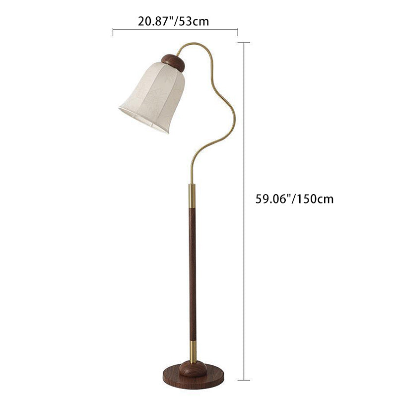 French Walnut Floor Lamp